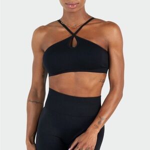 TLF Cosmic Seamless Keyhole Sports Bra size large black